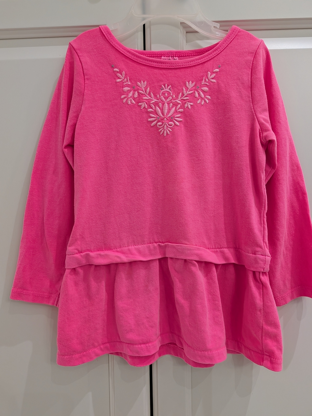 4/$20 Carter’s Pink Floral Embroidered Peplum Top – 24M